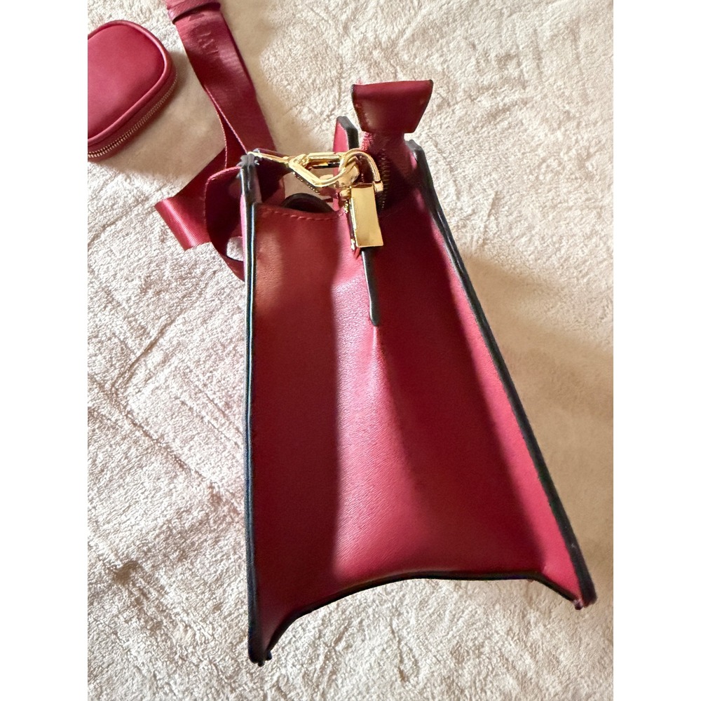Steve Madden Burgundy Satchel Crossbody Bag with Webbed Strap & Coin Purse NWOT - Picture 11 of 13